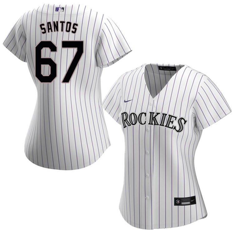 Nike Women #67 Antonio Santos Colorado Rockies Baseball Jerseys Sale-White - Click Image to Close